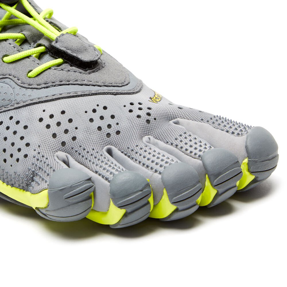 Vibram FiveFingers Heren V-Run - Hardloopschoenen Grijs/Groen - 345162ZJC